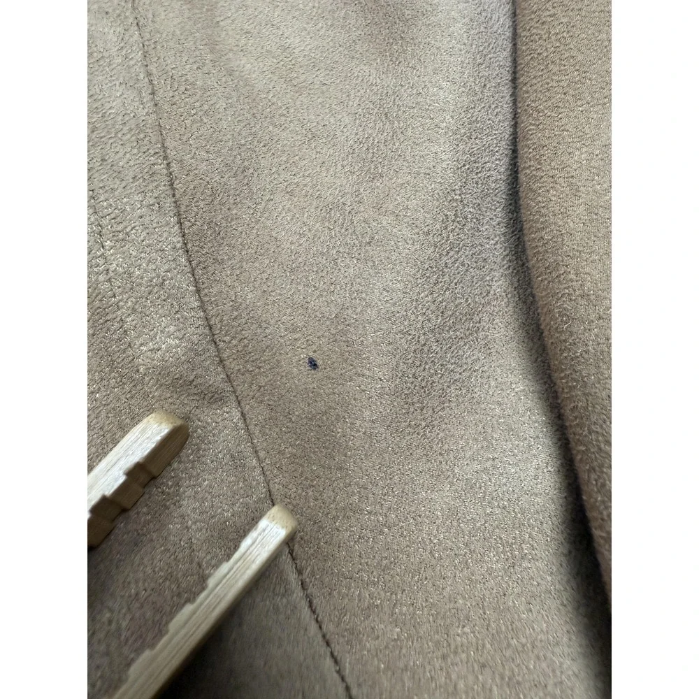 VTG DKNY Shirt Mens XL Brown Button Long Sleeve Faux Suede Pocket 90s Minimalist